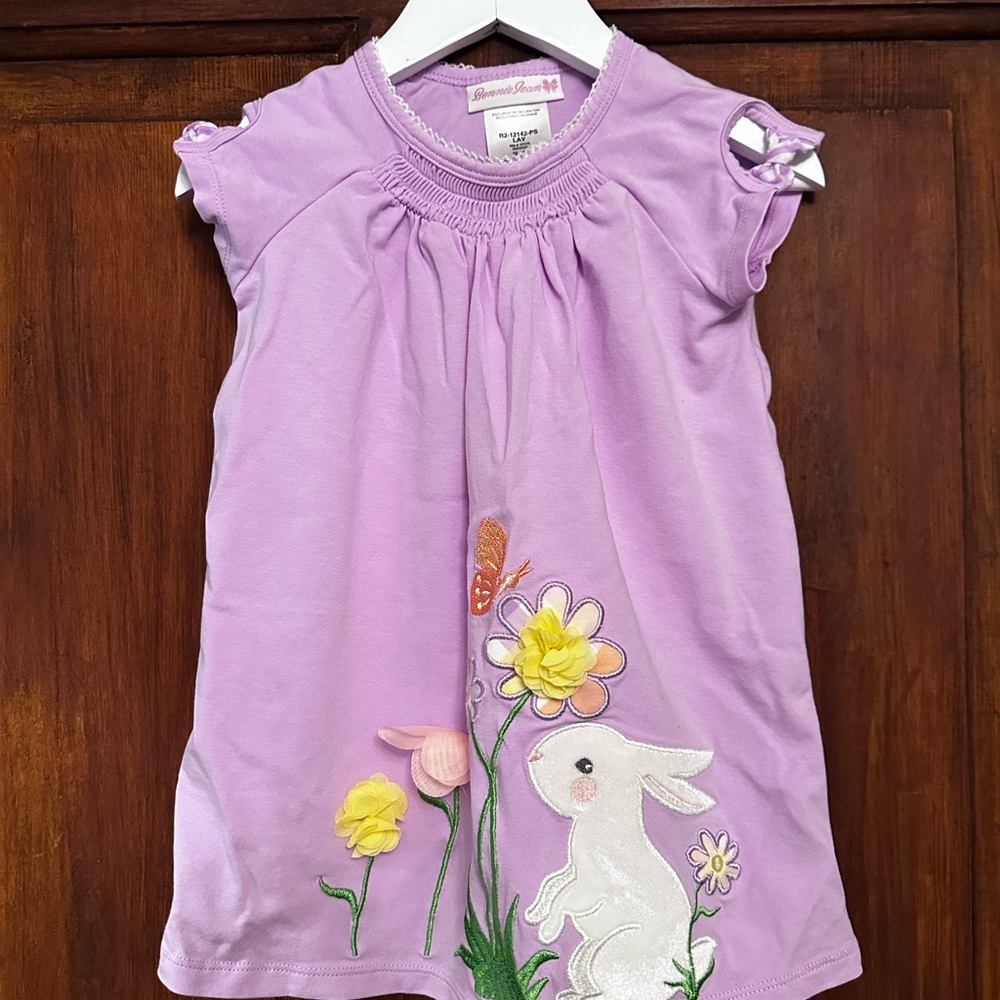 Bonnie Jean Lavender Dress Set with Embroidery and Pants
